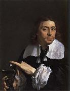Karel du jardin Self-Portrait Holding a Roemer oil painting on canvas